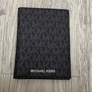 Michael Kors Monogram Brown Card Passport Holder